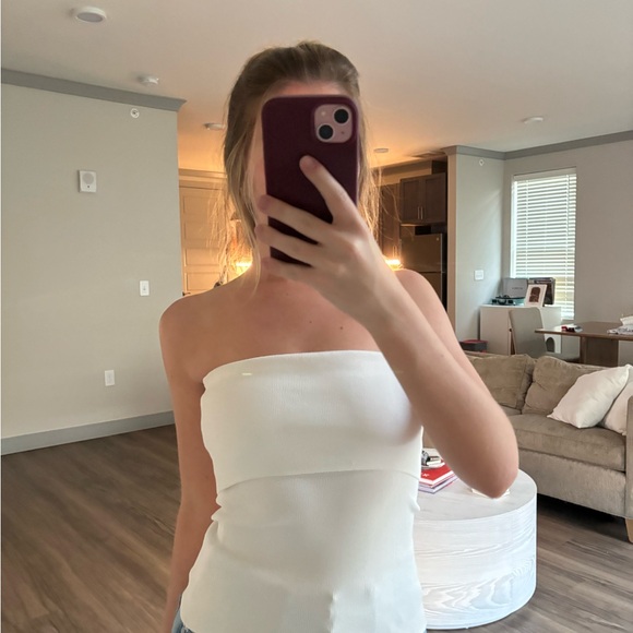 Zara Cream Strapless Top - Picture 1 of 4